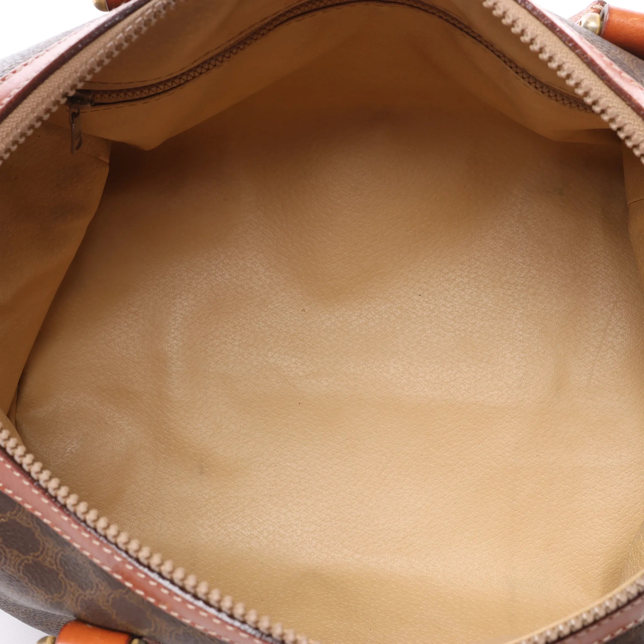 Celine Macadam Boston PVC & Leather Handbag in Brown
