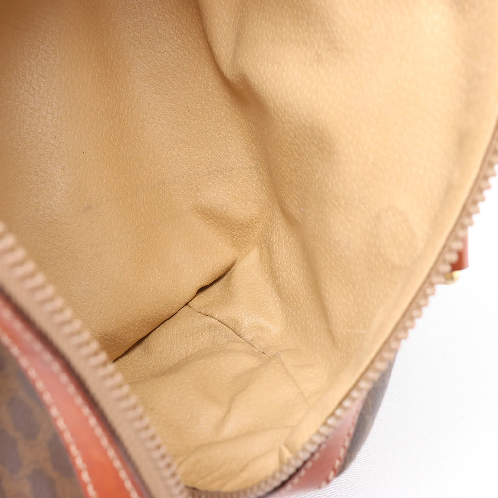 Celine Macadam Boston PVC & Leather Handbag in Brown