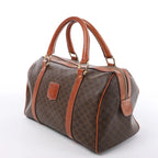 Celine Macadam Boston PVC & Leather Handbag in Brown
