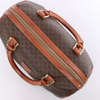 Celine Macadam Boston PVC & Leather Handbag in Brown