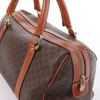 Celine Macadam Boston PVC & Leather Handbag in Brown