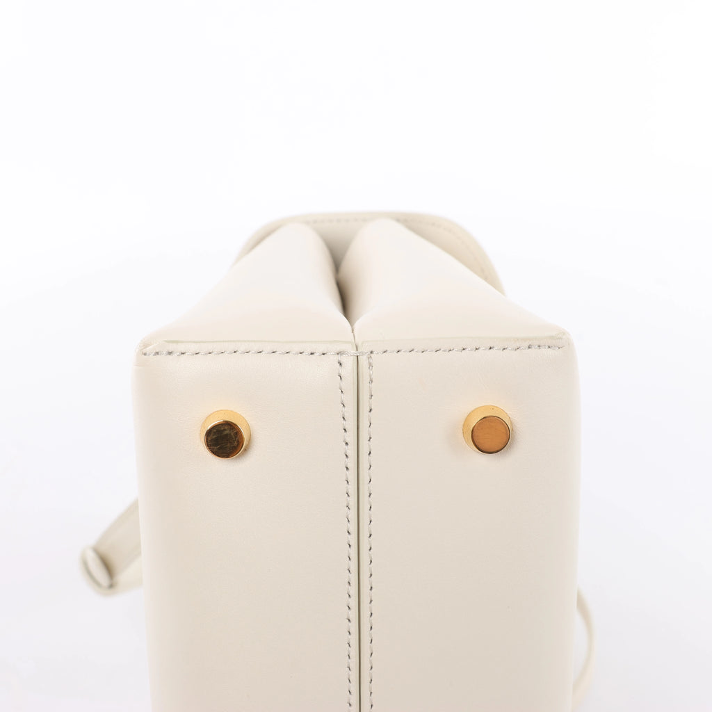 Celine Nino Medium Leather 2Way Handbag in Beige