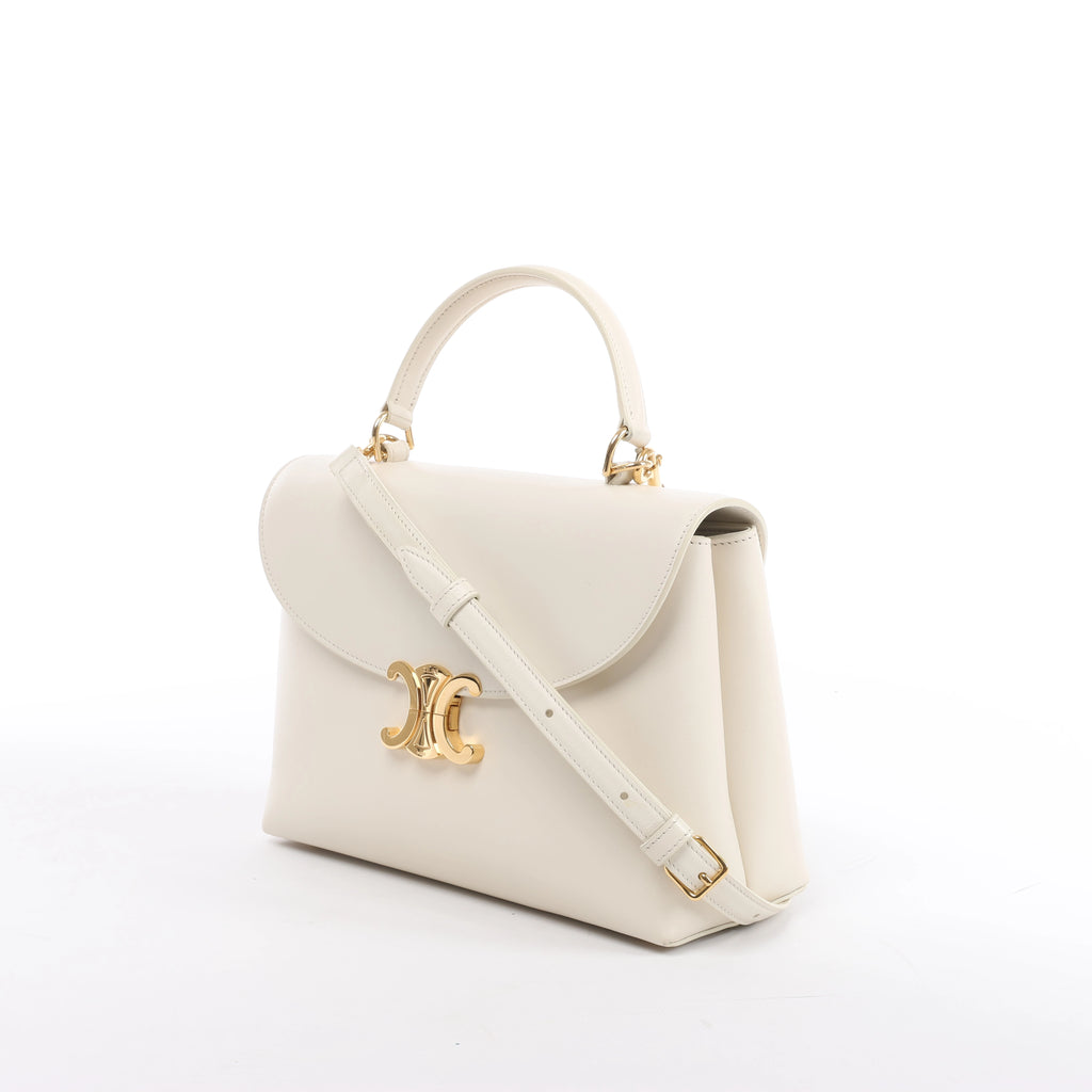 Celine Nino Medium Leather 2Way Handbag in Beige