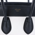 Celine Luggage Micro Leather Handbag in Black x White