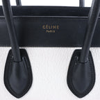 Celine Luggage Micro Leather Handbag in Black x White