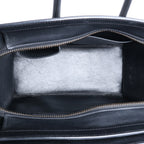 Celine Luggage Micro Leather Handbag in Black x White