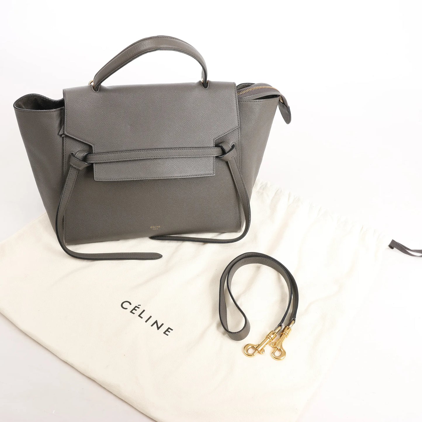 Celine Belt Bag Mini Leather 2way Handbag in Gray