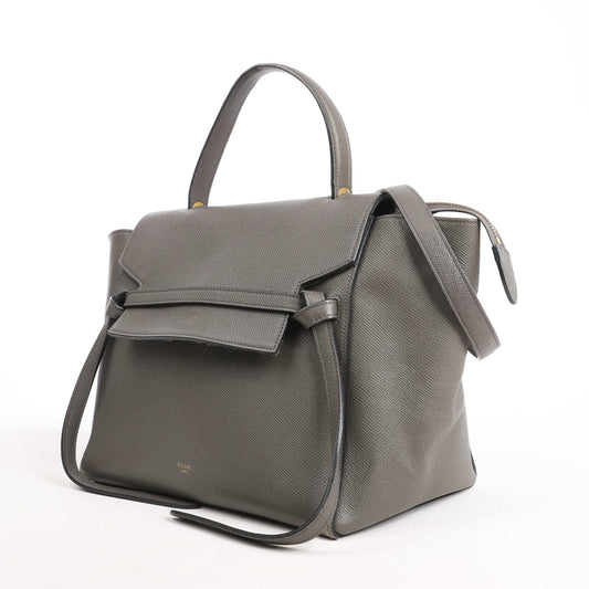 Celine – Gürteltasche, Mini-Leder, 2-Wege-Handtasche in Grau