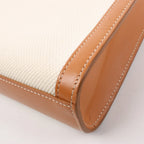 Celine Vertical  Mini Hippopotamus Canvas x Leather 2Way Handbag Beige x Brown