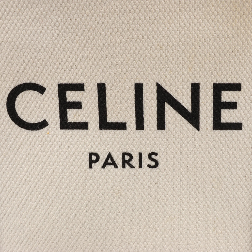 Celine Vertical  Mini Hippopotamus Canvas x Leather 2Way Handbag Beige x Brown