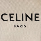 Celine Vertical  Mini Hippopotamus Canvas x Leather 2Way Handbag Beige x Brown