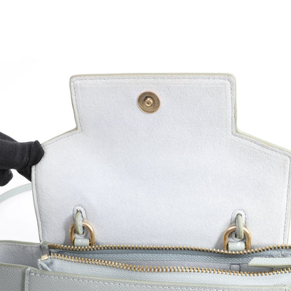 Sac ceinture CELINE en cuir grainé Nano 2 voies bleu