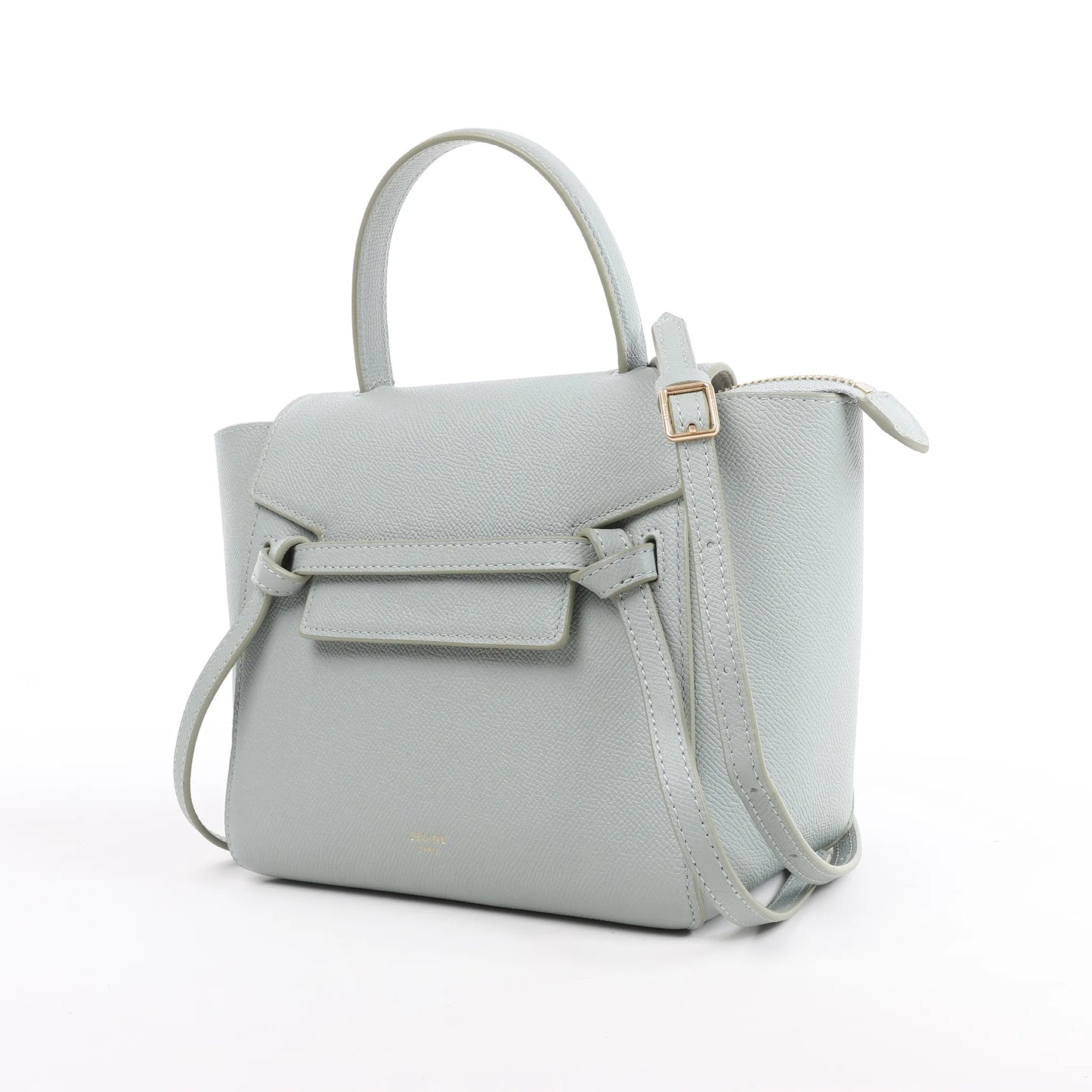 Sac ceinture CELINE en cuir grainé Nano 2 voies bleu