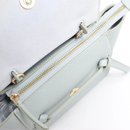 Sac ceinture CELINE en cuir grainé Nano 2 voies bleu