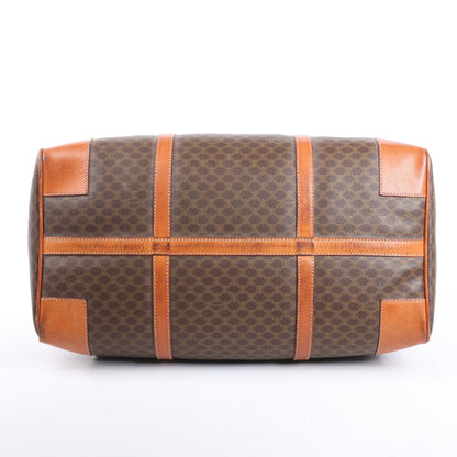 Celine Macadam Boston PVC & Leather Travel Bag in Brown