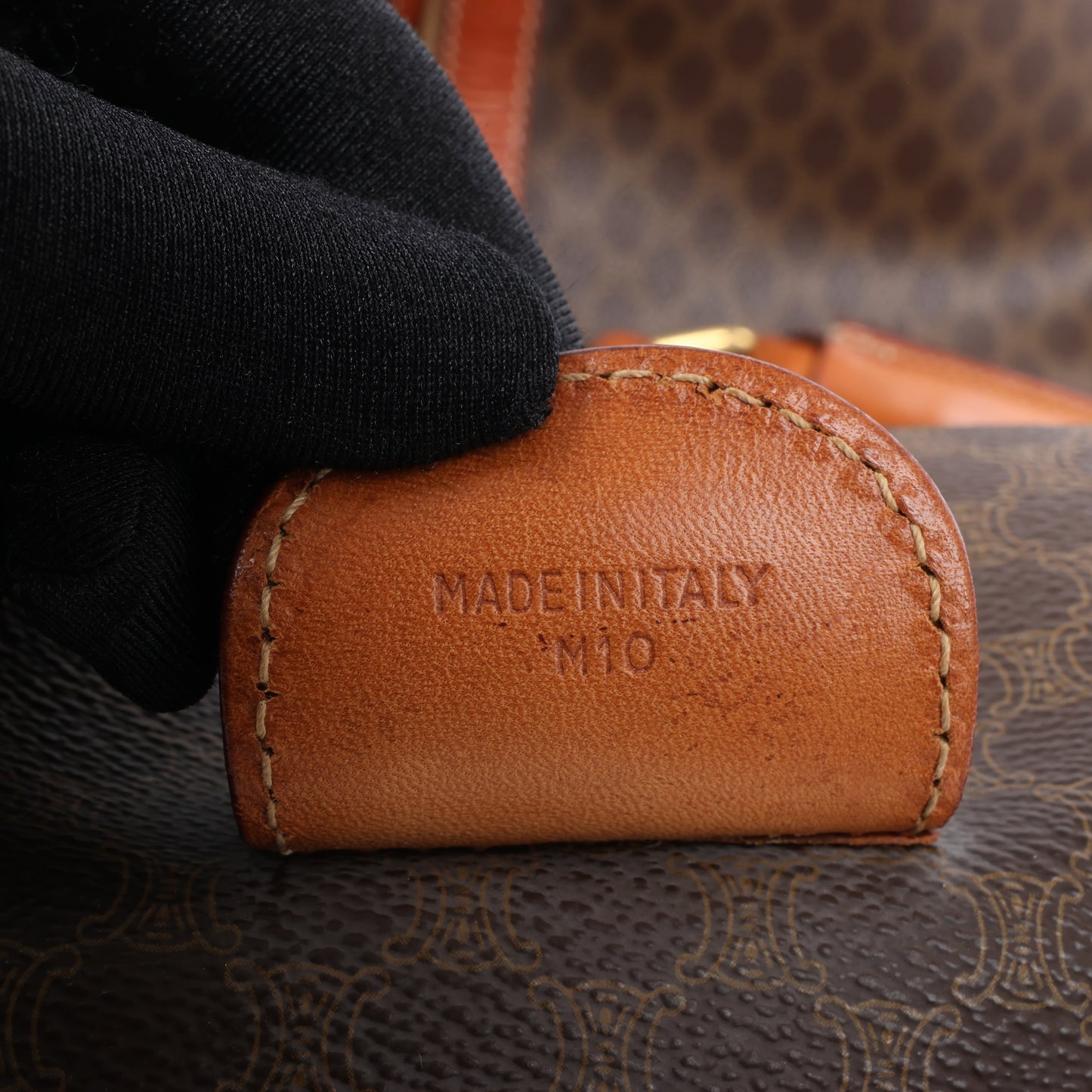 Celine Macadam Boston PVC & Leather Travel Bag in Brown