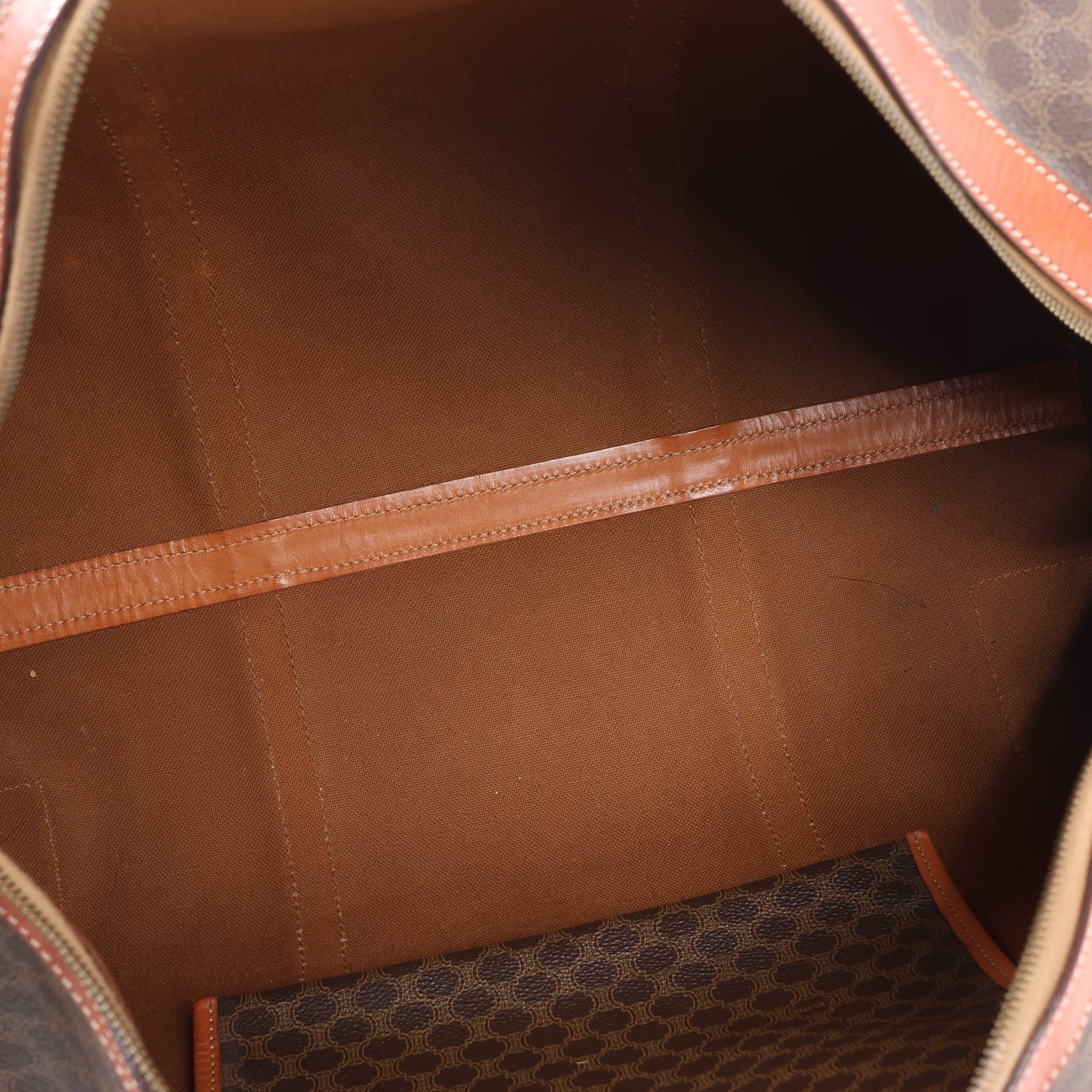 Celine Macadam Boston PVC & Leather Travel Bag in Brown