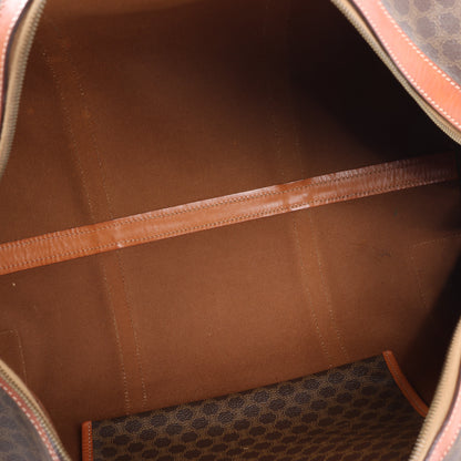 Celine Macadam Boston PVC & Leather Travel Bag in Brown