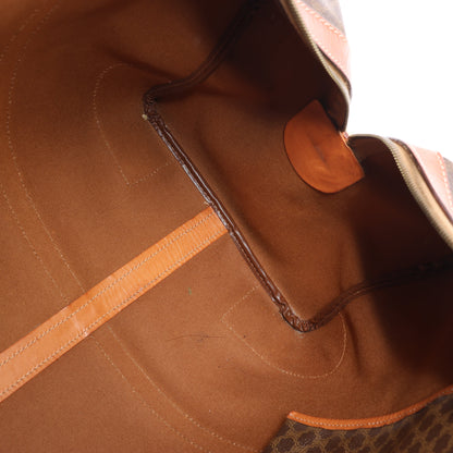 Celine Macadam Boston PVC & Leather Travel Bag in Brown