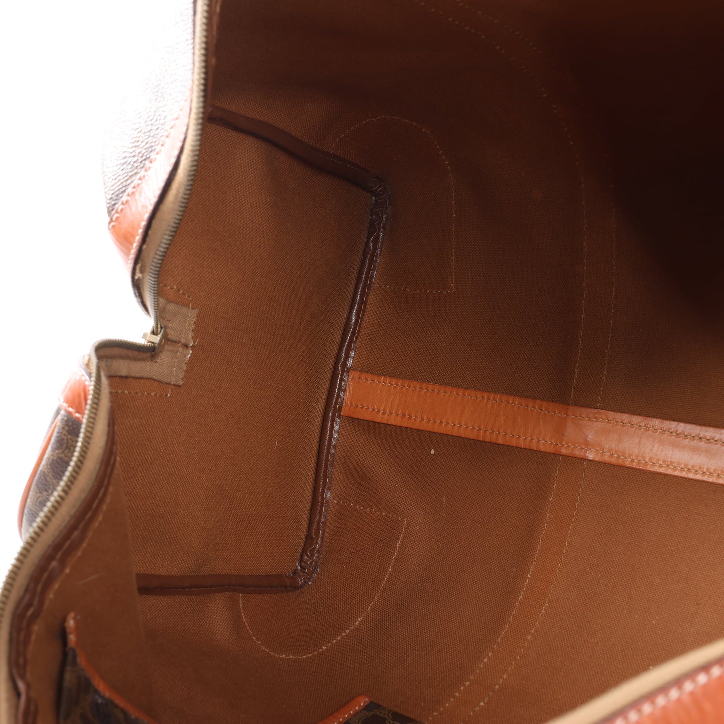 Celine Macadam Boston PVC & Leather Travel Bag in Brown