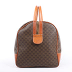 Celine Macadam Boston PVC & Leather Travel Bag in Brown