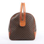 Celine Macadam Boston PVC & Leather Travel Bag in Brown