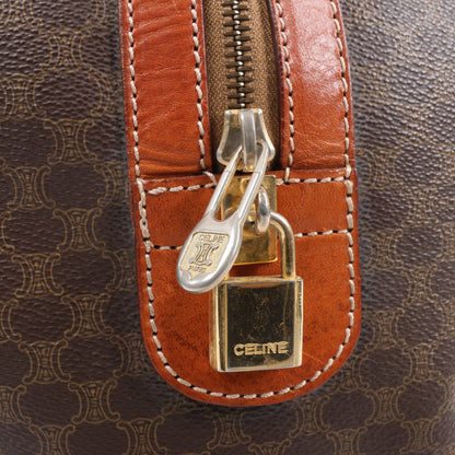 Celine Macadam Boston PVC & Leather Travel Bag in Brown
