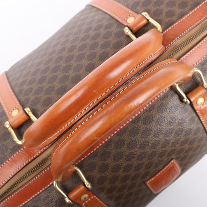 Celine Macadam Boston PVC & Leather Travel Bag in Brown