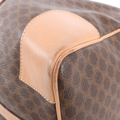 Celine Macadam Boston PVC & Leather Travel Bag in Brown