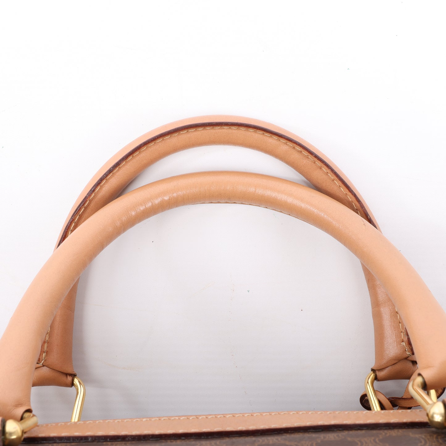 Celine Macadam Boston PVC & Leather Travel Bag in Brown