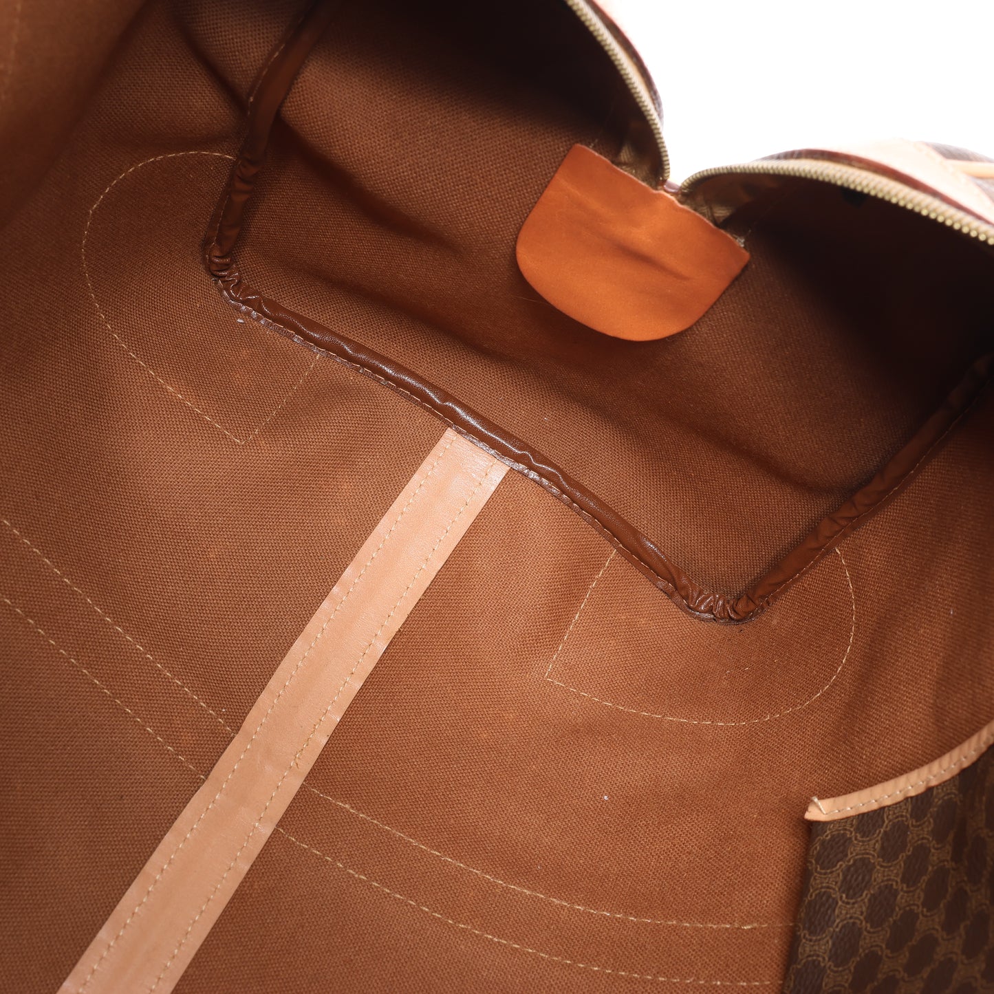 Celine Macadam Boston PVC & Leather Travel Bag in Brown