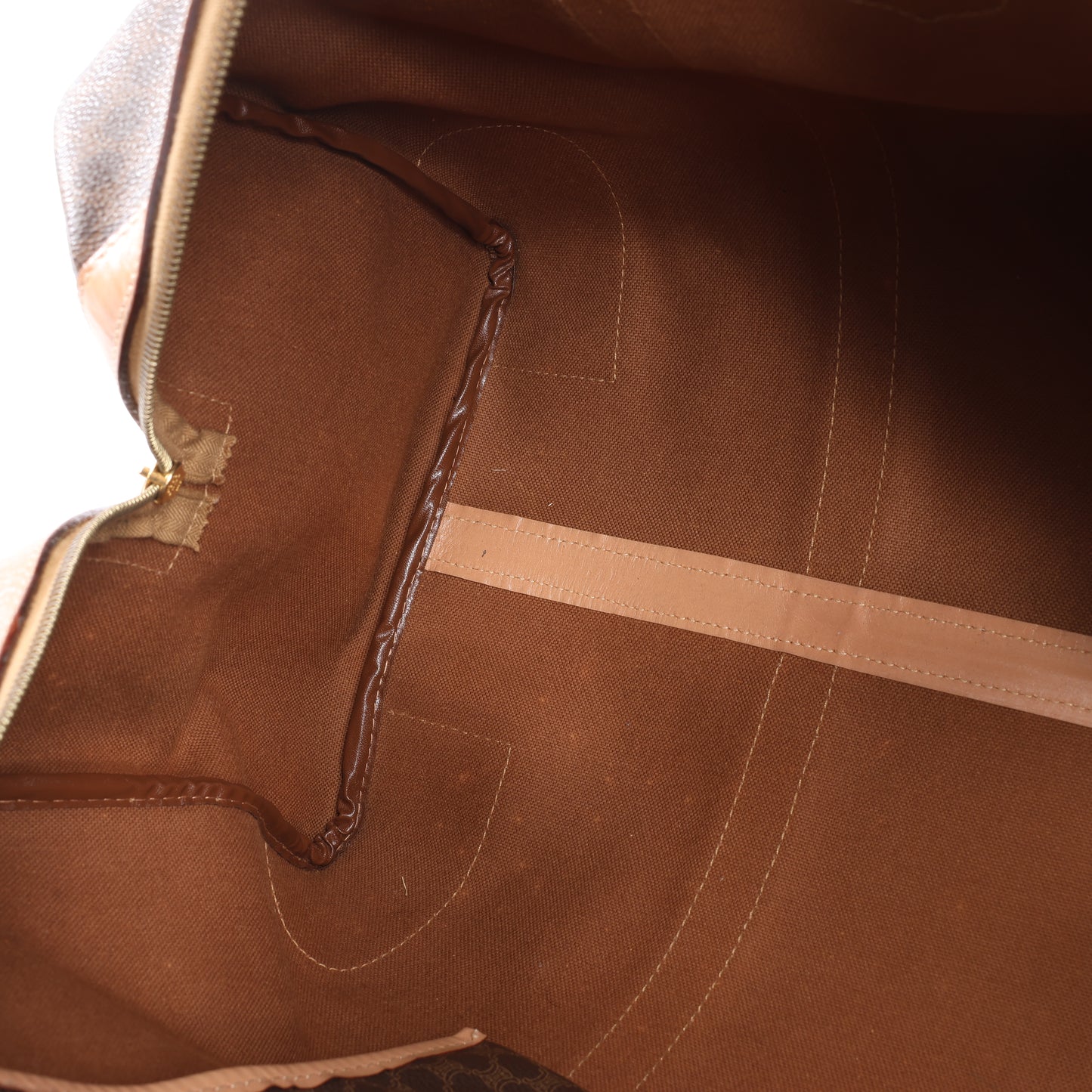 Celine Macadam Boston PVC & Leather Travel Bag in Brown