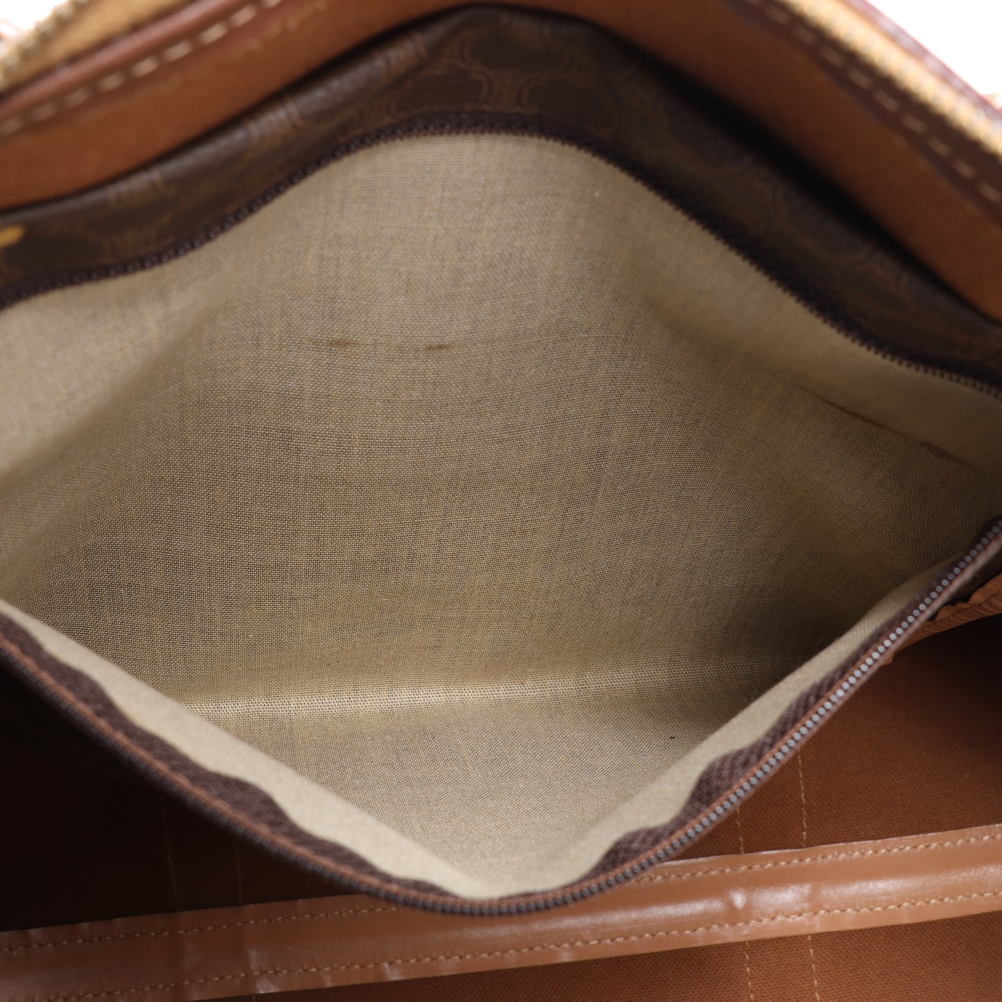 Celine Macadam Boston PVC & Leather Travel Bag in Brown