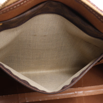Celine Macadam Boston PVC & Leather Travel Bag in Brown