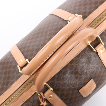 Celine Macadam Boston PVC & Leather Travel Bag in Brown