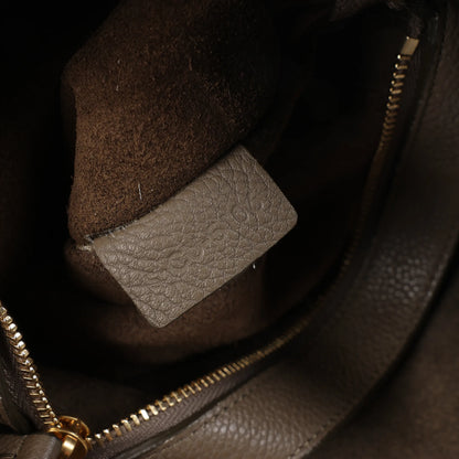 Petit sac à bandoulière en cuir Cabas Phantom de Céline, couleur taupe