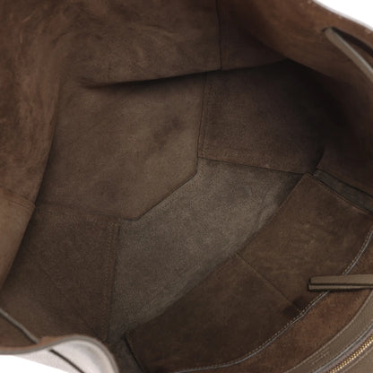 Petit sac à bandoulière en cuir Cabas Phantom de Céline, couleur taupe