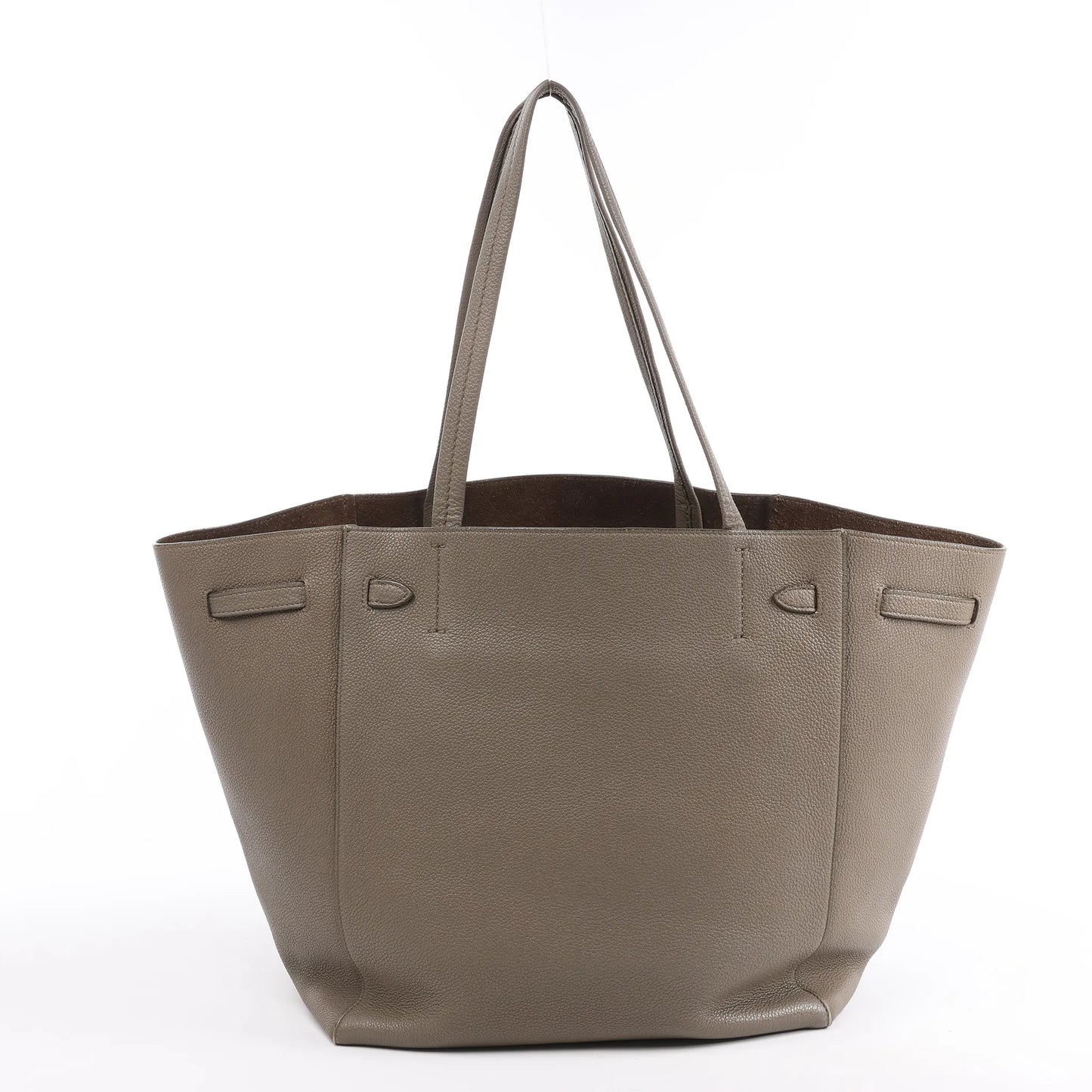 Petit sac à bandoulière en cuir Cabas Phantom de Céline, couleur taupe