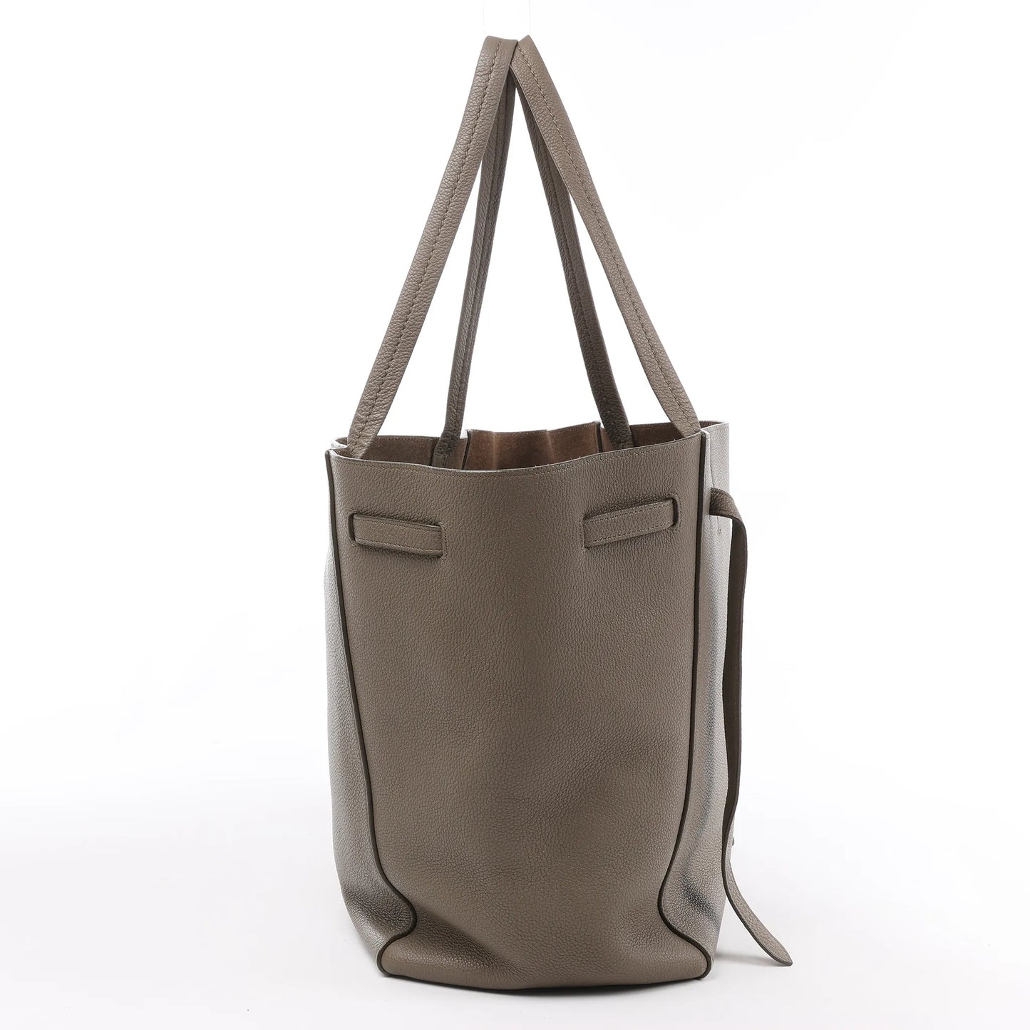 Petit sac à bandoulière en cuir Cabas Phantom de Céline, couleur taupe
