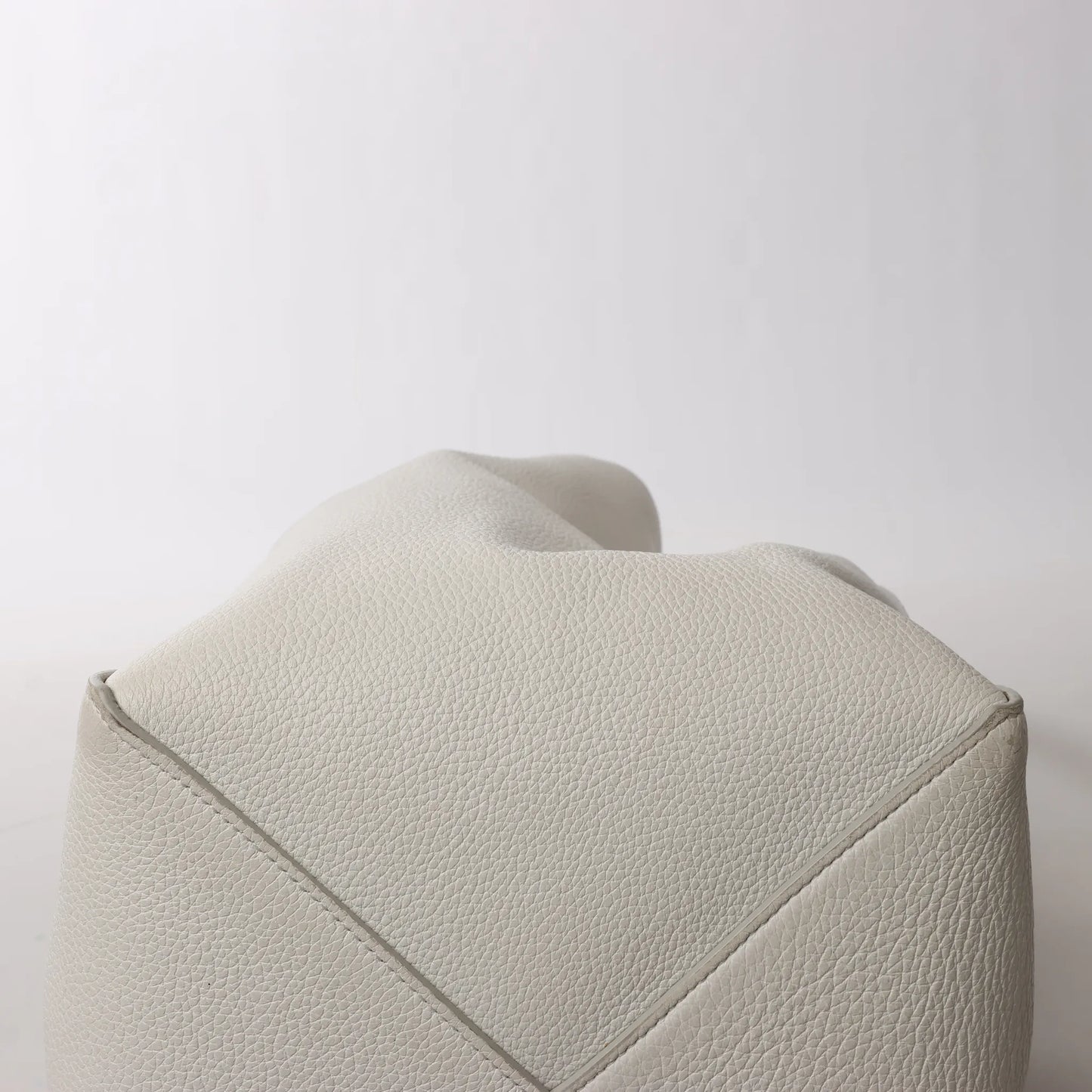 Celine Cabas Phantom Small Leather Shoulder Bag in White