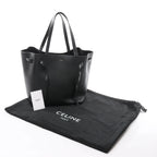 Celine Cabas Phantom Small Leather Shoulder Bag in Black