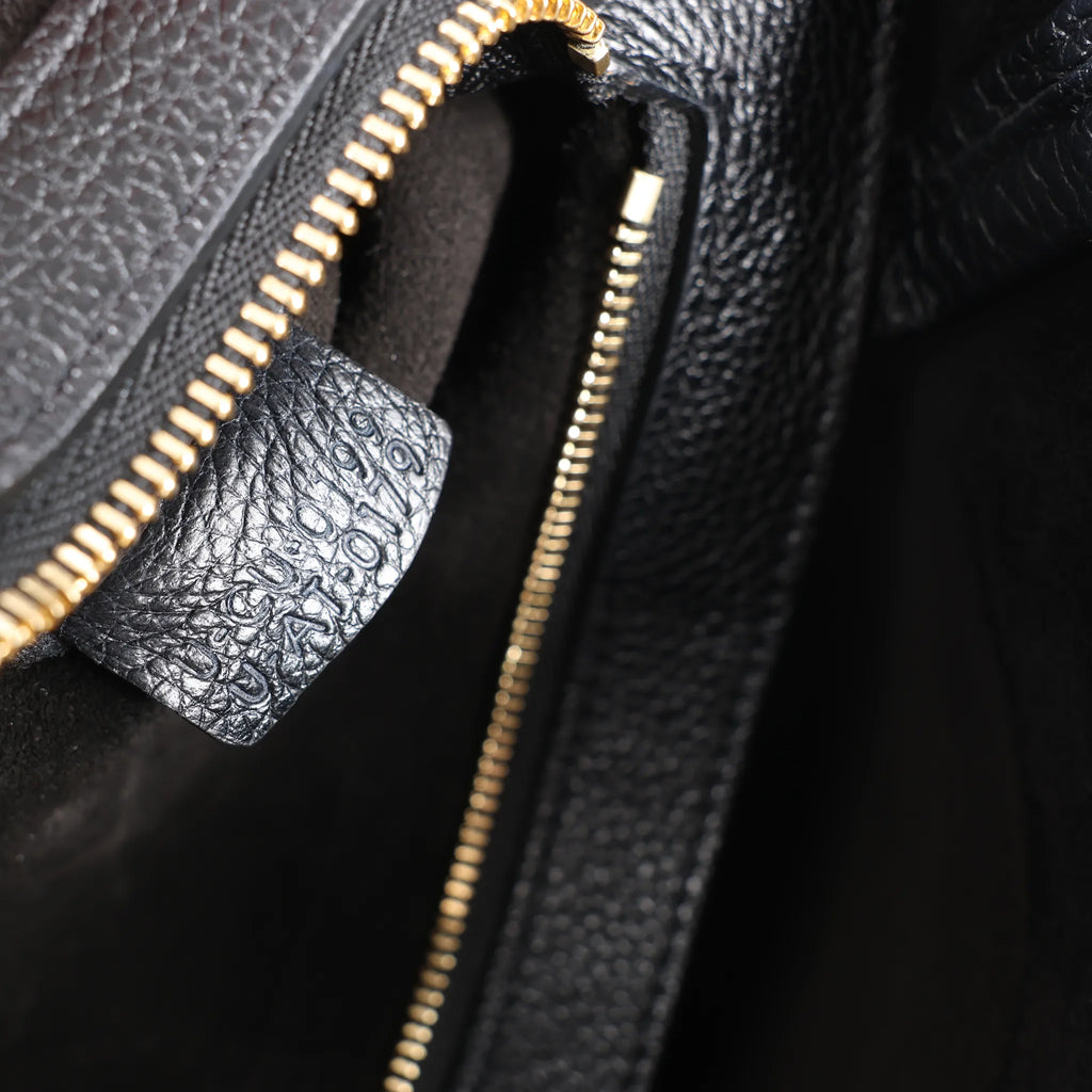 Celine Cabas Phantom Small Leather Shoulder Bag in Black