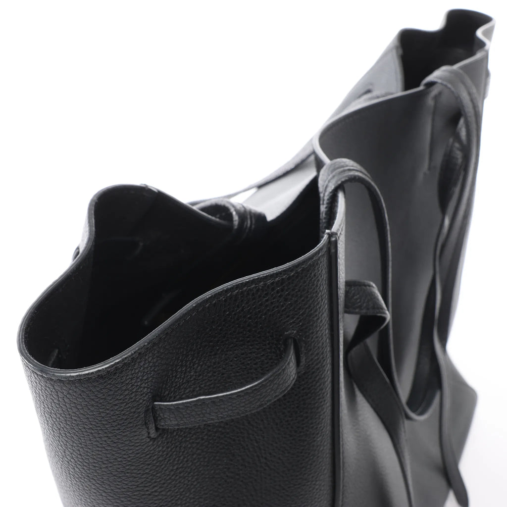 Celine Cabas Phantom Small Leather Shoulder Bag in Black