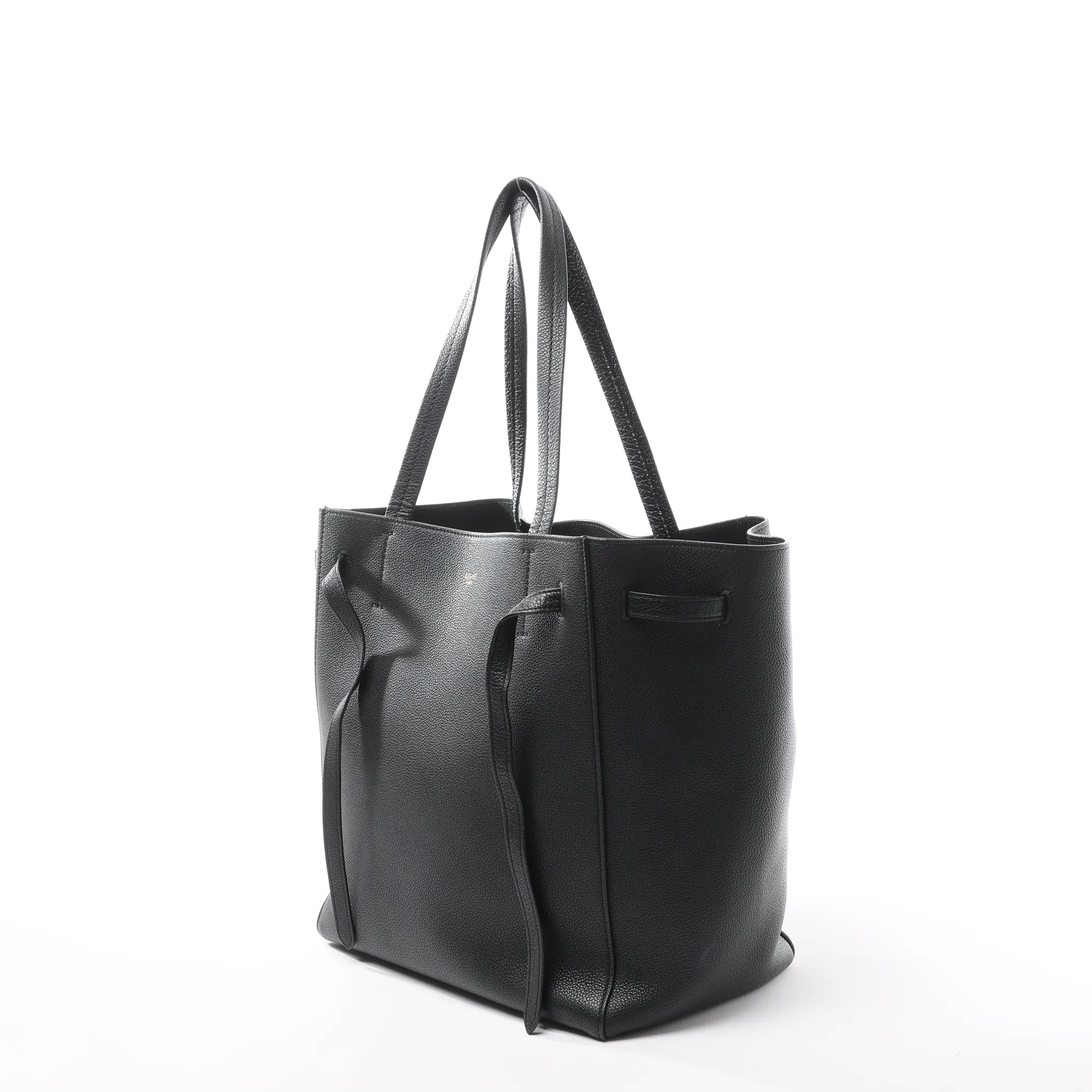 Celine Cabas Phantom Small Leather Shoulder Bag in Black