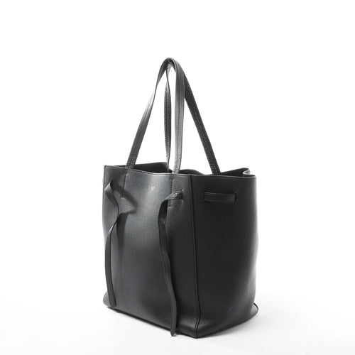 Bolso de hombro pequeño de piel Celine Cabas Phantom en color negro