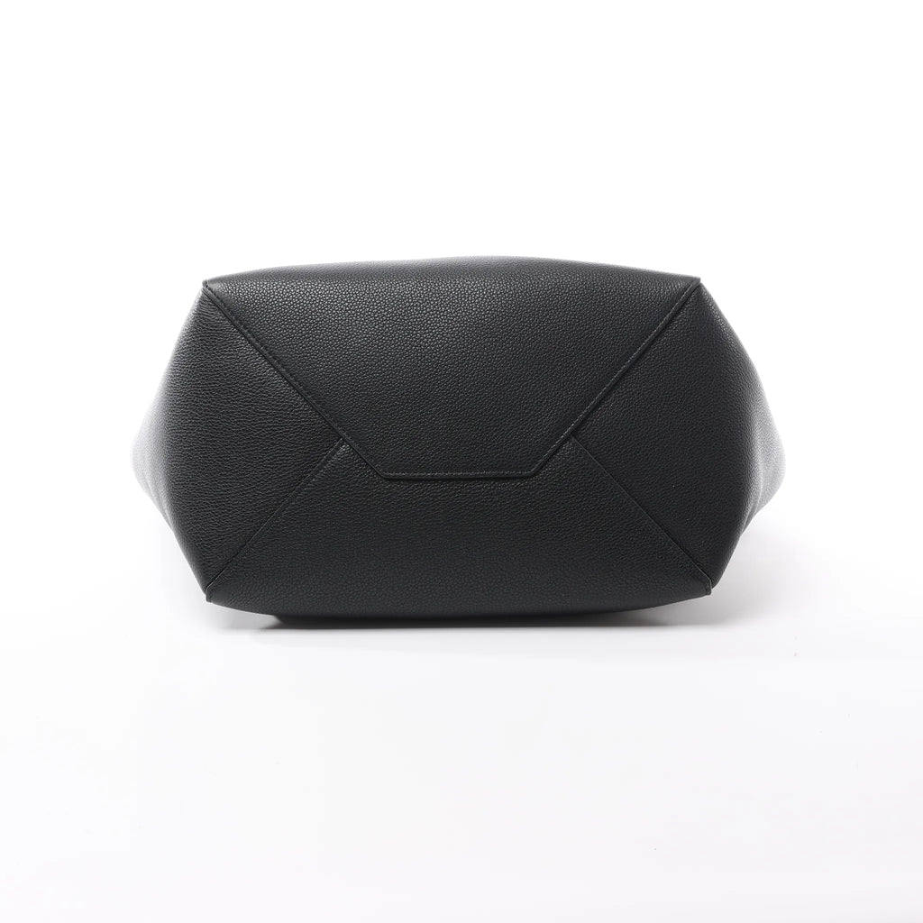 Celine Cabas Phantom Small Leather Shoulder Bag in Black