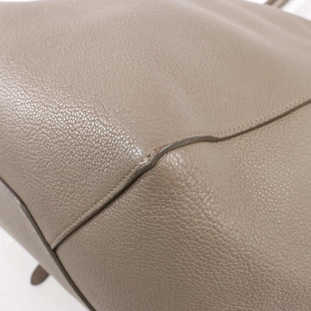 Celine Cabas Phantom Small Leather Shoulder Bag in Taupe