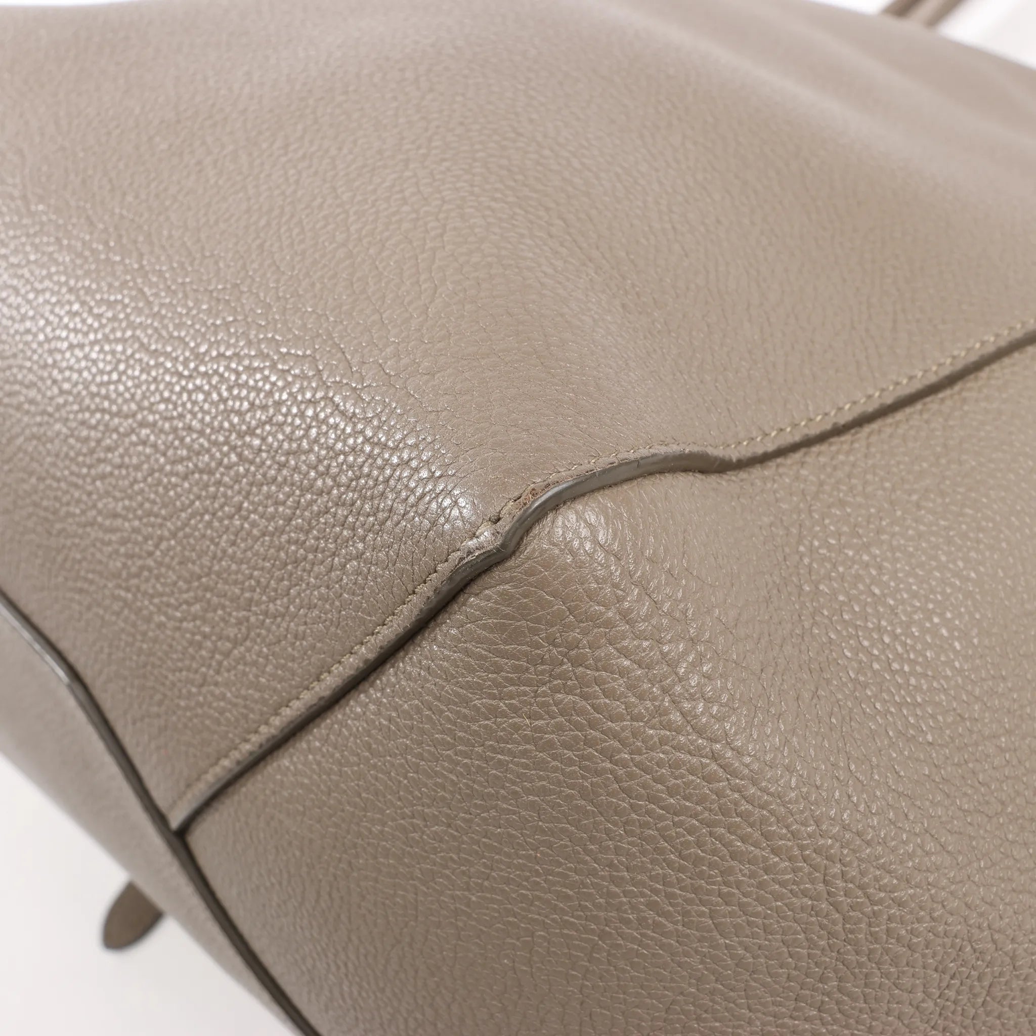 Celine Cabas Phantom Small Leather Shoulder Bag in Taupe