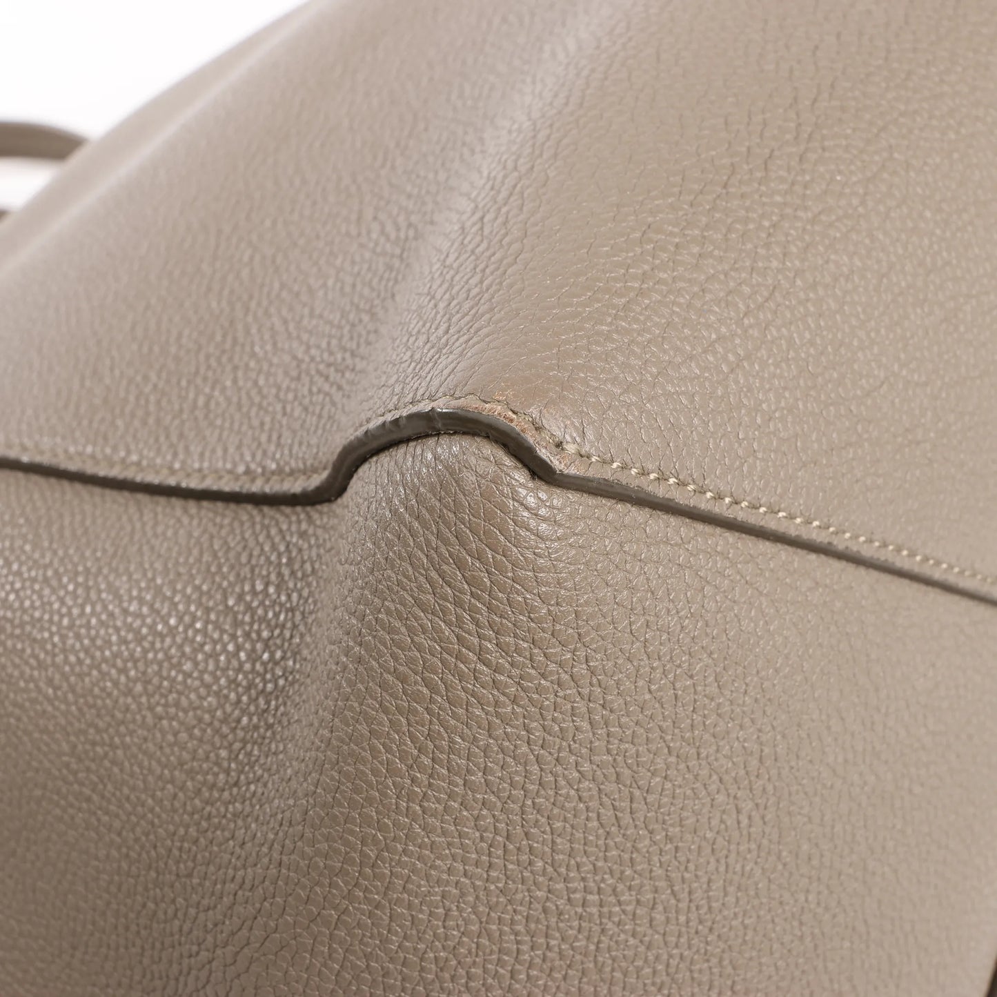 Celine Cabas Phantom Small Leather Shoulder Bag in Taupe