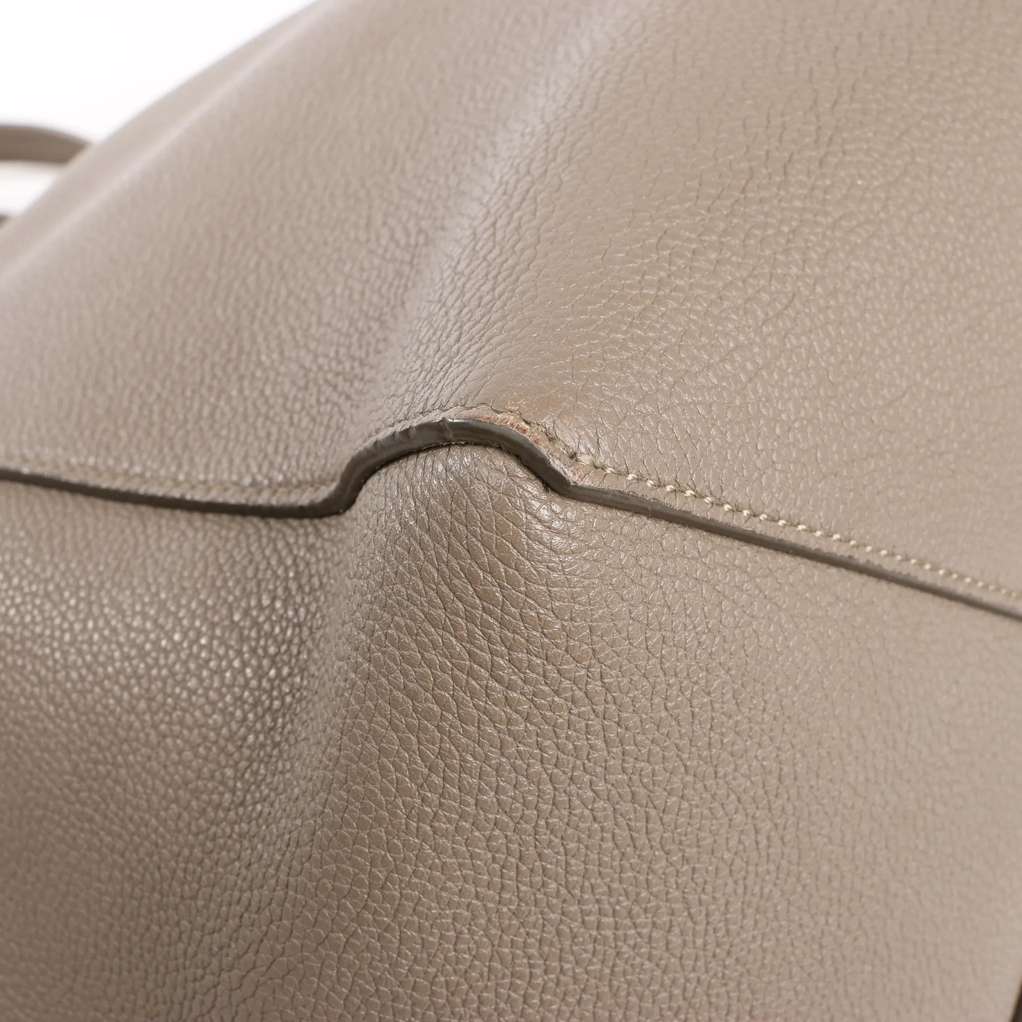 Celine Cabas Phantom Small Leather Shoulder Bag in Taupe